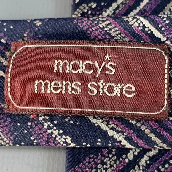 MISSONI One Size Purple Grey Black Abstract Silk Tie